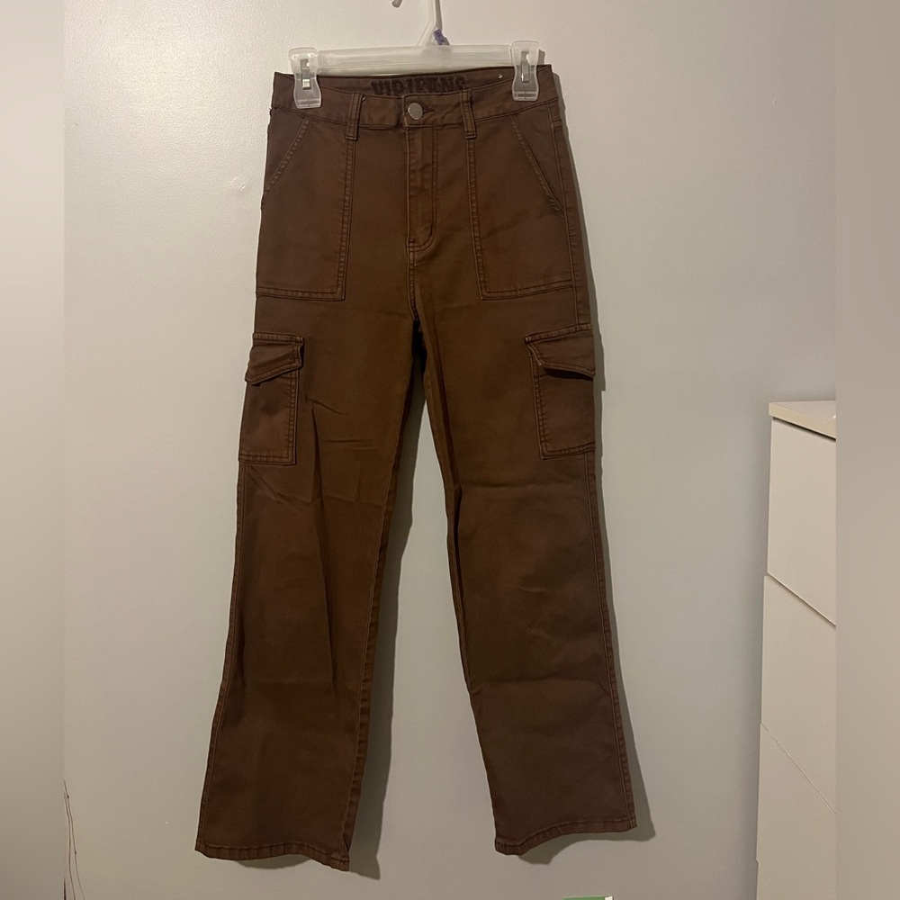 Straight Leg Brown Cargo Jeans